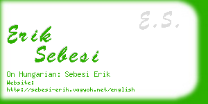 erik sebesi business card